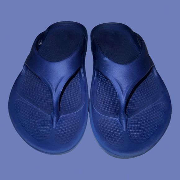 Adult OOFOS OOriginal Women's Navy Blue Recovery Slide Sandals Size M 6 W 8 - Picture 2 of 6